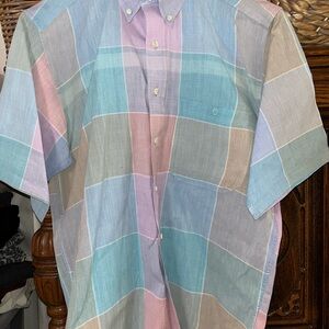 Dior Pastel Plaid Button Down Shirt vintage